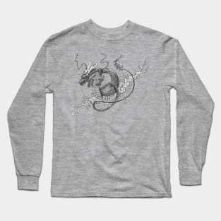 Dragon Tattoo, Black and Grey Long Sleeve T-Shirt